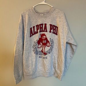 Alpha Phi Varsity Crewneck Sweatshirt